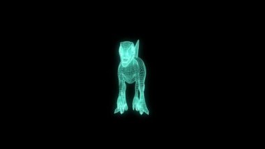 Raptor Hologram tel kafes tarzı. Güzel 3d render