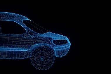 Işınlama Hologram tel kafes içinde. Güzel 3d render