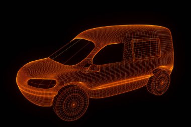 Işınlama Hologram tel kafes içinde. Güzel 3d render