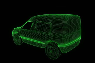 Işınlama Hologram tel kafes içinde. Güzel 3d render