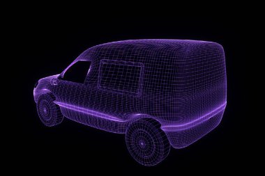 Işınlama Hologram tel kafes içinde. Güzel 3d render