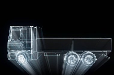 Işınlama Hologram tel kafes içinde. Güzel 3d render