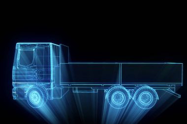 Işınlama Hologram tel kafes içinde. Güzel 3d render