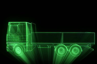 Işınlama Hologram tel kafes içinde. Güzel 3d render