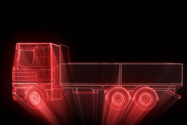 Işınlama Hologram tel kafes içinde. Güzel 3d render