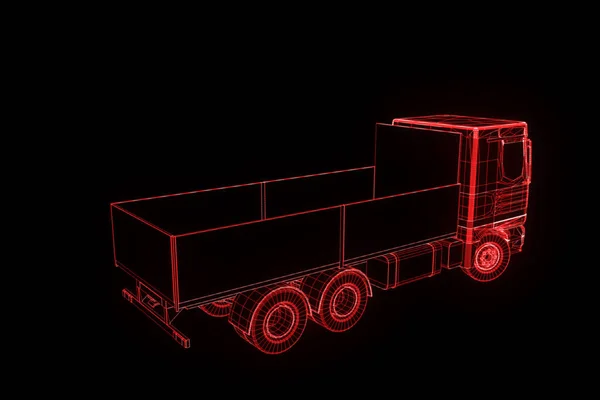 Transportador en Holograma Wireframe. Niza 3D Rendering — Foto de Stock