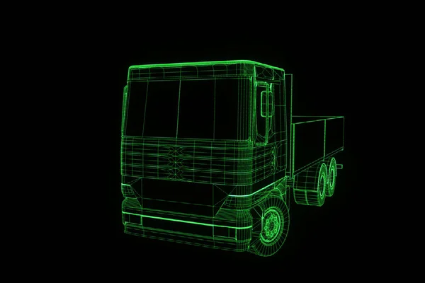 Transporter a Hologram drótváz. Szép 3D-s renderelés — Stock Fotó