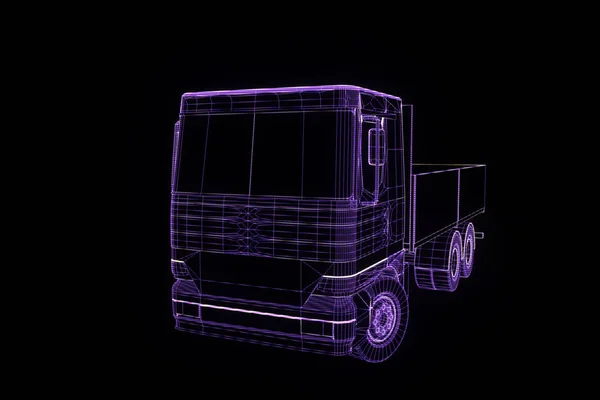 Transportador en Holograma Wireframe. Niza 3D Rendering — Foto de Stock