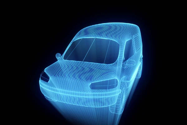 Transporter in Hologram Wireframe. Nice 3D Rendering — Stock Photo, Image