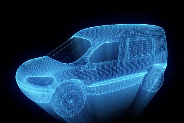 Işınlama Hologram tel kafes içinde. Güzel 3d render