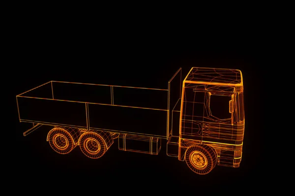 Transporter in Hologramm-Drahtgestell. schönes 3D-Rendering — Stockfoto