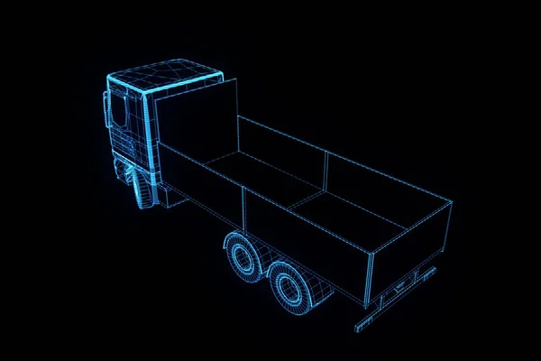 Transporter in Hologramm-Drahtgestell. schönes 3D-Rendering — Stockfoto