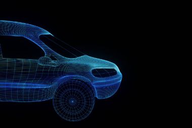 Işınlama Hologram tel kafes içinde. Güzel 3d render