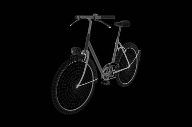 Bisiklet Bisiklet Hologram tel kafes tarzı. Güzel 3d render