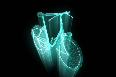 Bisiklet Bisiklet Hologram tel kafes tarzı. Güzel 3d render