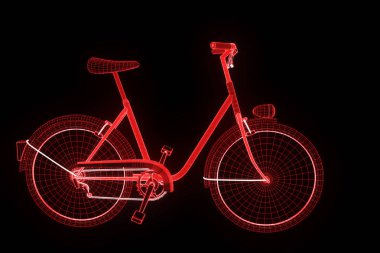 Bisiklet Bisiklet Hologram tel kafes tarzı. Güzel 3d render