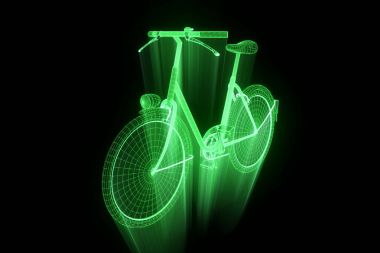 Bisiklet Bisiklet Hologram tel kafes tarzı. Güzel 3d render
