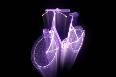 Bisiklet Bisiklet Hologram tel kafes tarzı. Güzel 3d render