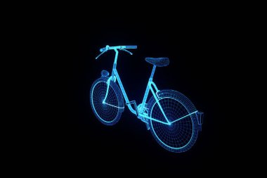 Bisiklet Bisiklet Hologram tel kafes tarzı. Güzel 3d render