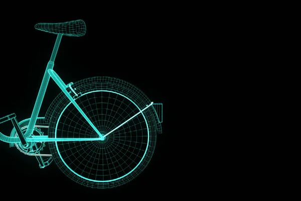 Bicycle Bike in Hologram Wireframe Style. Nice 3D Rendering — Stock Photo, Image