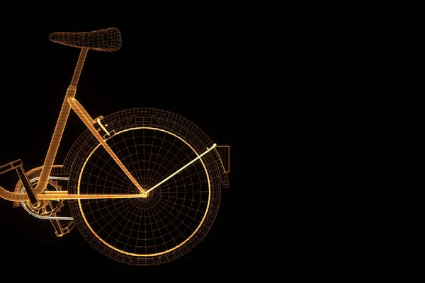 Bicicleta en estilo Holograma Wireframe. Niza 3D Rendering —  Fotos de Stock