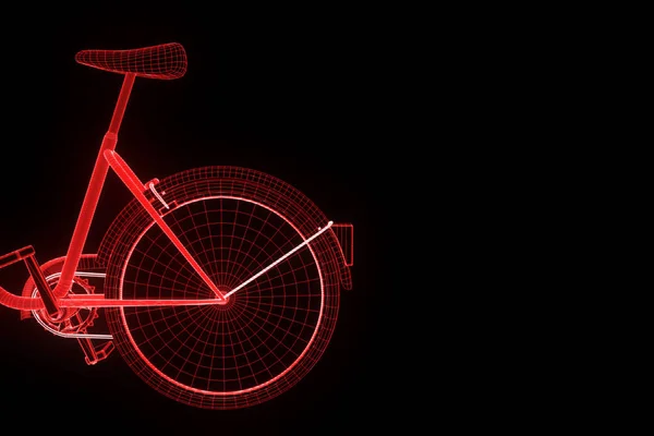 Bicicleta en estilo Holograma Wireframe. Niza 3D Rendering —  Fotos de Stock