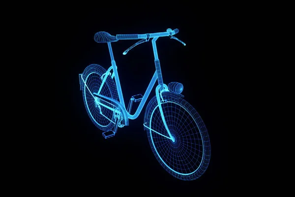 Bicicleta en estilo Holograma Wireframe. Niza 3D Rendering —  Fotos de Stock