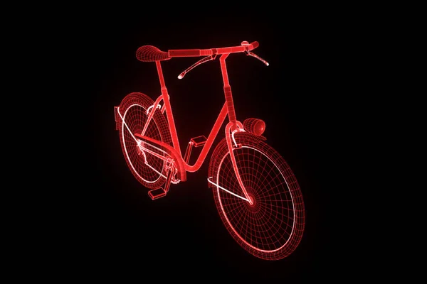 Велосипедный велосипед в стиле голограммы Wireframe. Nice 3D Rendering — стоковое фото