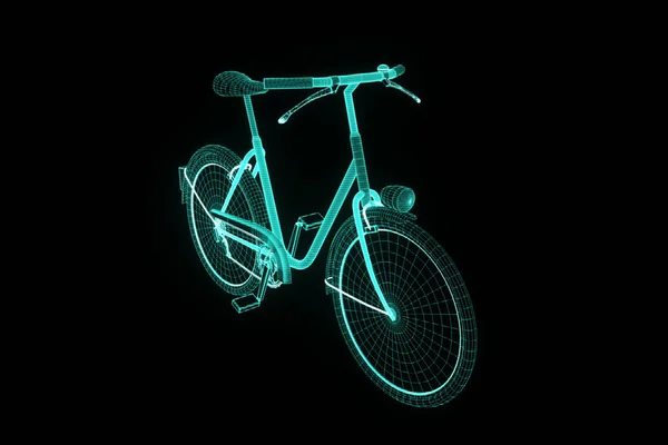 Bisiklet Bisiklet Hologram tel kafes tarzı. Güzel 3d render — Stok fotoğraf