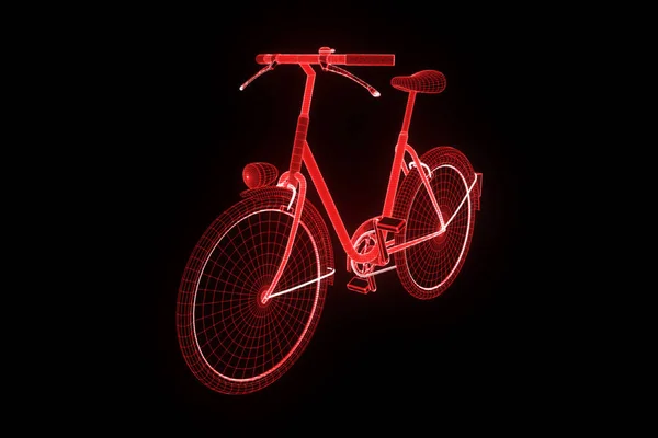홀로그램 와이어 프레임 스타일에서 자전거 자전거입니다. 멋진 3d 렌더링 — 스톡 사진