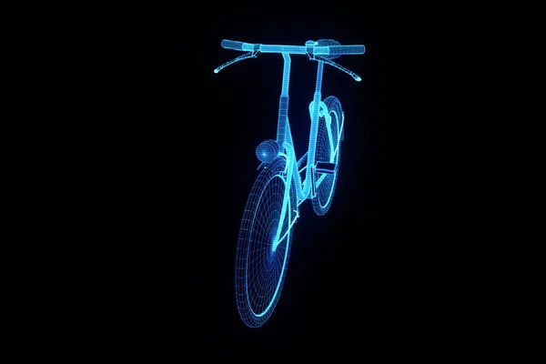 Bicicleta en estilo Holograma Wireframe. Niza 3D Rendering —  Fotos de Stock