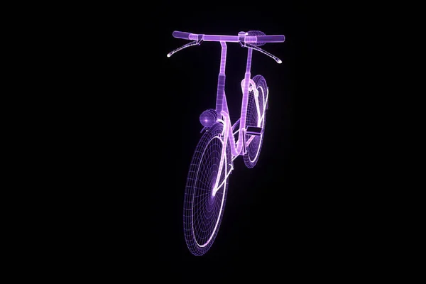 Roweru w stylu model szkieletowy Hologram. Ładne renderowania 3d — Zdjęcie stockowe