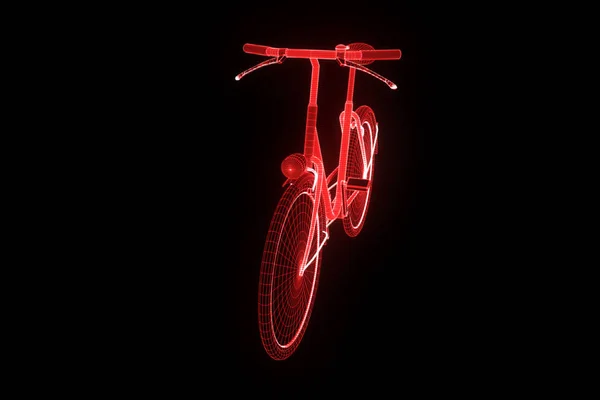 Bicyclette dans le style Hologramme Wireframe. Belle rendu 3D — Photo