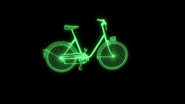 Bisiklet Bisiklet Hologram tel kafes tarzı. Güzel 3d render