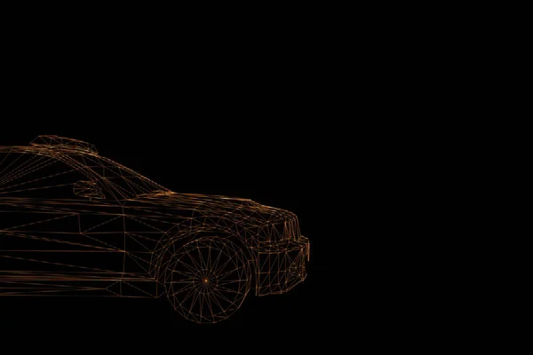 Police Car in Hologram Wireframe Style. Nice 3D Rendering — Stock Photo, Image