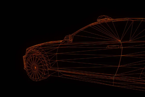 Поліцейський автомобіль у стилі голограма. 3D рендерингу — стокове фото