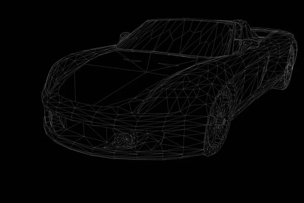 Racing Car hologrammi langaton runko. Kiva 3D-renderointi — kuvapankkivalokuva