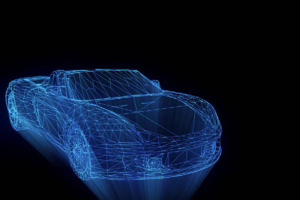 Yarış araba Hologram tel kafes. Güzel 3d render
