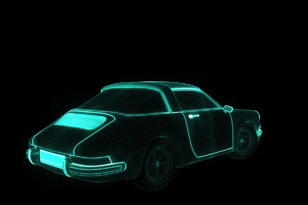 Wyścigi samochodów Hologram szkielet. Ładne renderowania 3d — Zdjęcie stockowe