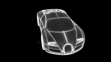 Yarış araba Hologram tel kafes. Güzel 3d render