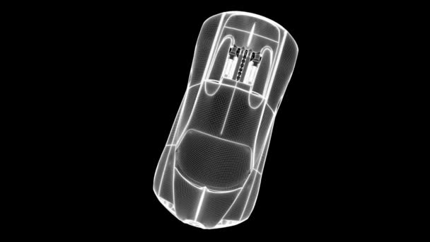 Automovilismo Holograma Wireframe. Niza 3D Rendering — Vídeo de stock