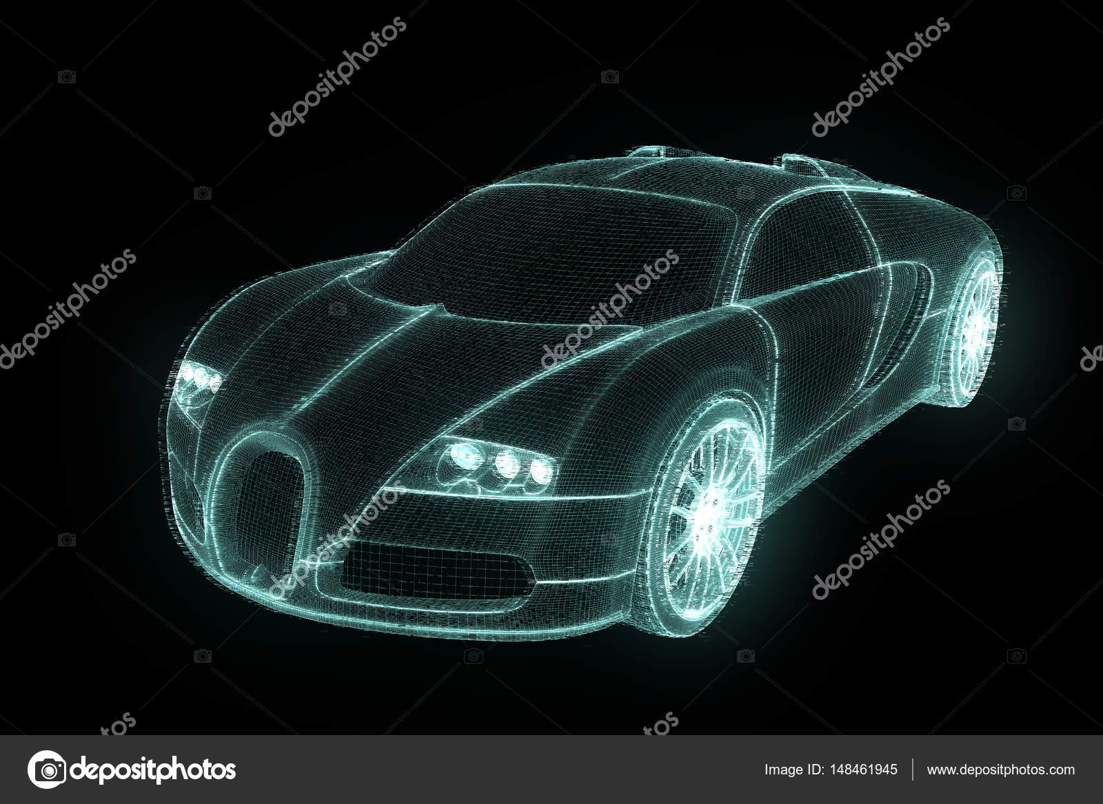 Hologramme De Voiture De Course Wireframe Belle Rendu 3d Image Libre De Droit Par Bombastic80 C