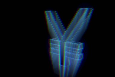 3D nakit Tel Çerçeve hologramı tarzda imzala. Güzel 3d render