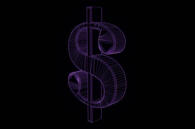 3D nakit Tel Çerçeve hologramı tarzda imzala. Güzel 3d render