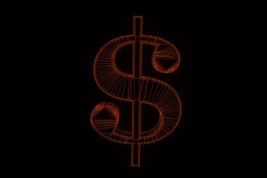 3D nakit Tel Çerçeve hologramı tarzda imzala. Güzel 3d render