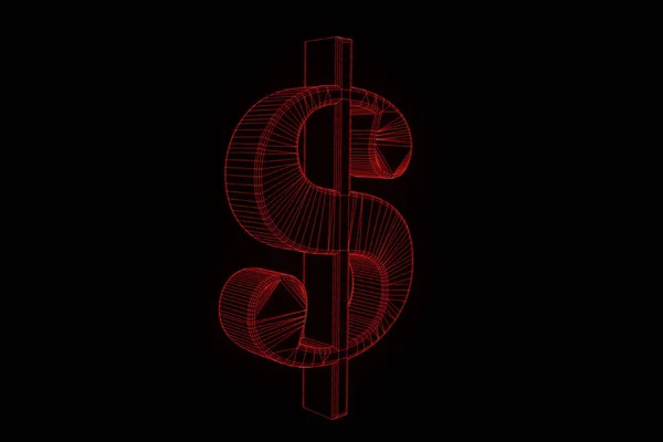 3D Cash Sign в стиле Wireframe. Nice 3D Rendering — стоковое фото