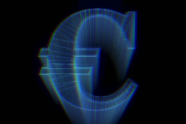 3D Cash Sign in Wireframe Hologram Style. Nisa 3D Redare — Fotografie, imagine de stoc