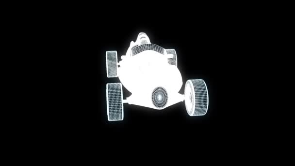 Racing Car Hologram Wireframe. Nice 3D Rendering — Stock Video