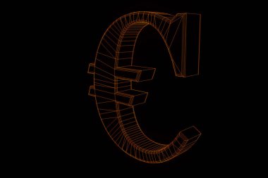 3D nakit Tel Çerçeve hologramı tarzda imzala. Güzel 3d render