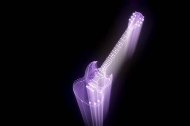 3D nakit Tel Çerçeve hologramı tarzda imzala. Güzel 3d render